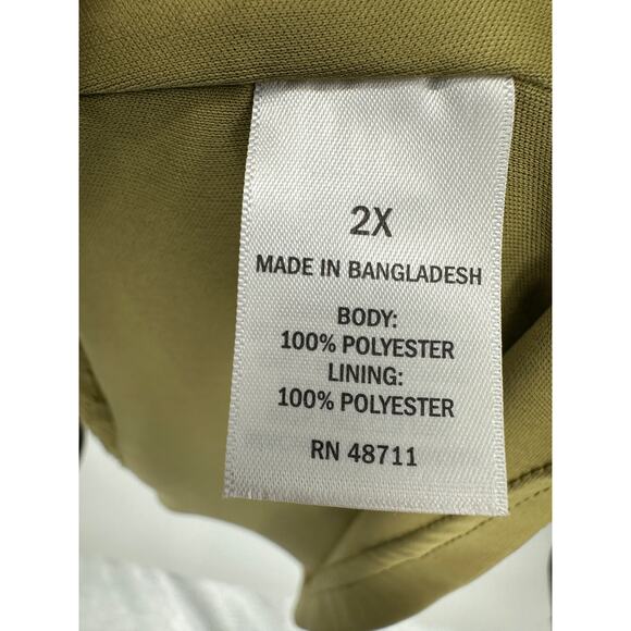 Ophelia Roe Dress Women 2X Mustard Yellow Textured Midi Dress Boho Cottagecore - Picture 8 of 8